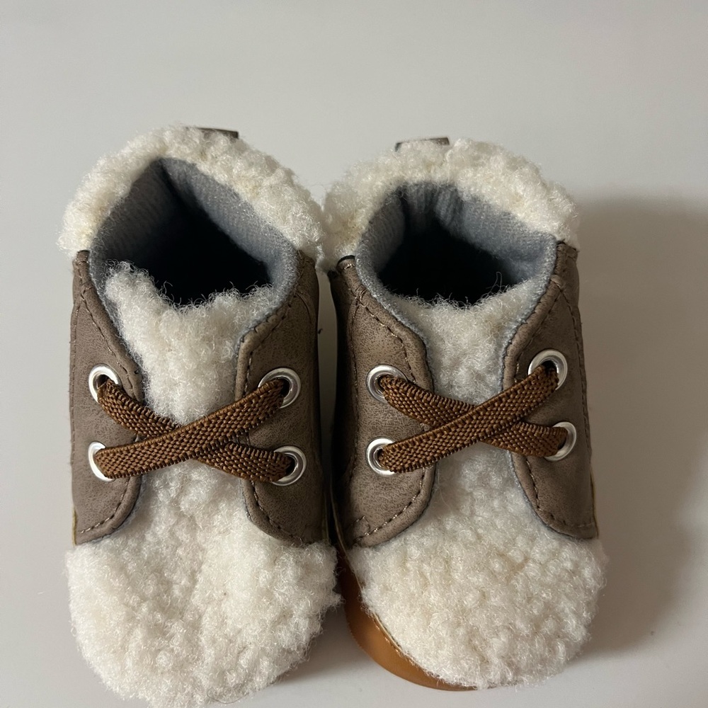 Cozy Brown and Cream Kids Shoes